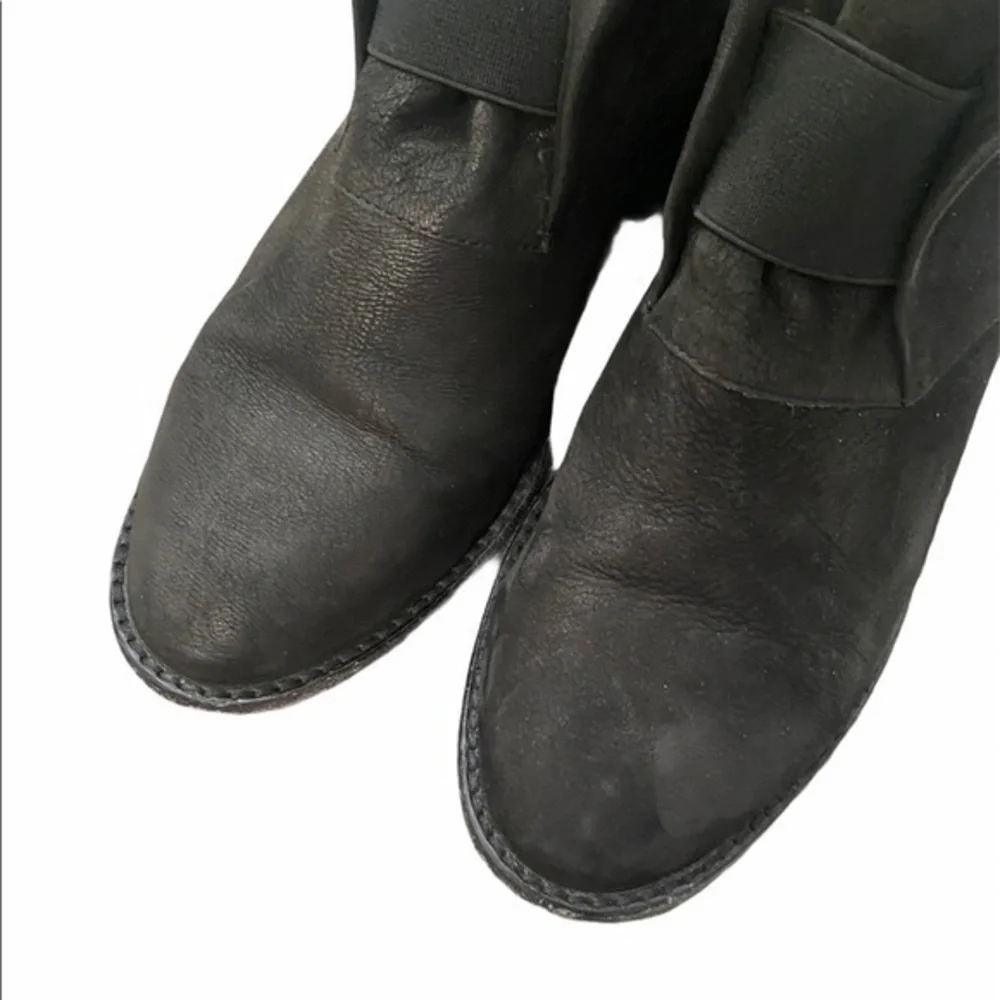 Eileen Fisher Soul Black Nubuck Desert Slip On Ankle Boots‎